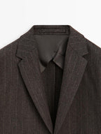 Striped wool blend suit blazer