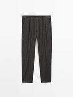 Herringbone wool blend trousers - LIMITED