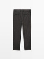 Herringbone wool blend trousers - LIMITED
