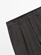 Herringbone wool blend trousers - LIMITED