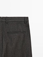 Herringbone wool blend trousers - LIMITED