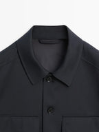 Cool wool blend zipped overshirt