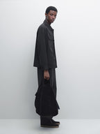 Cool wool blend zipped overshirt