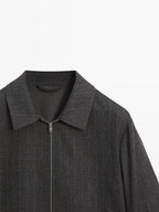 Striped wool blend jacket