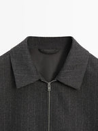 Striped wool blend jacket