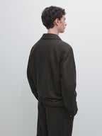 Striped wool blend jacket