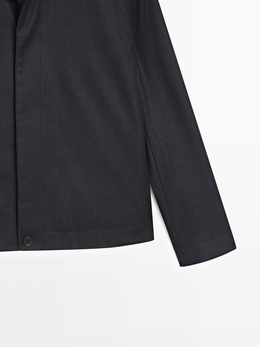 100% wool corduroy-effect flannel overshirt