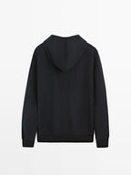 Double wool blend hooded jacket