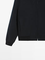 Double wool blend hooded jacket