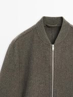 Double wool blend bomber jacket