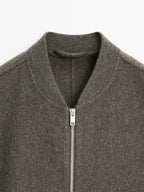 Double wool blend bomber jacket