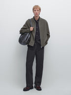 Double wool blend bomber jacket