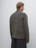 Double wool blend bomber jacket