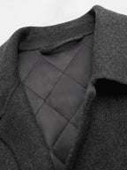 Short wool blend jacket with padded lining