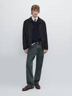 Double wool blend overshirt with pockets