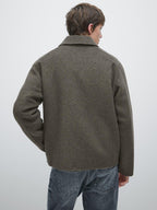 Short wool blend coat with padded lining