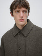 Short wool blend coat with padded lining