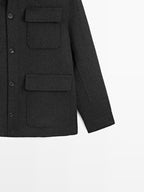 Double wool blend jacket with pockets