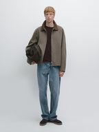 Double wool blend jacket with collar detail