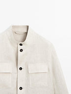 Total look linen overshirt