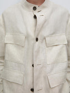 Total look linen overshirt