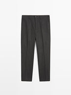 Striped wool blend trousers