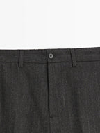 Striped wool blend trousers