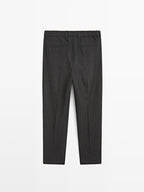 Striped wool blend trousers