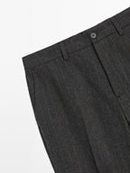 Striped wool blend trousers
