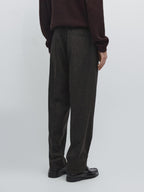 Striped wool blend trousers