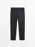 100% wool corduroy-effect flannel trousers