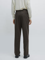 Striped wool blend suit trousers