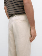 100% linen trousers with elasticated detail