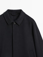 Double wool blend coat