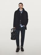 Double wool blend coat