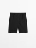 Lightweight 100% linen Bermuda shorts