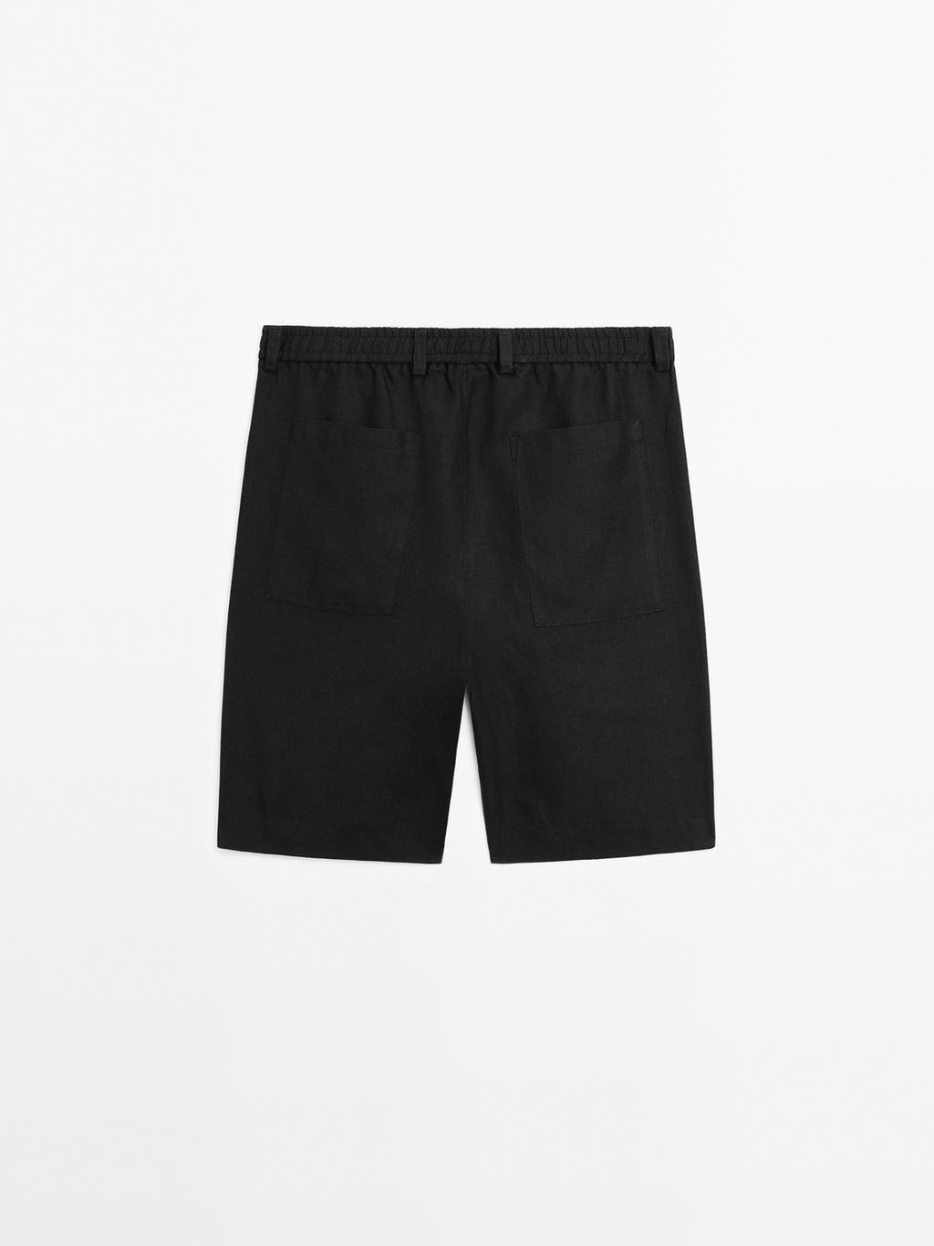 Lightweight 100% linen Bermuda shorts