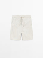 Jogger-fit poplin Bermuda shorts