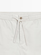 Jogger-fit poplin Bermuda shorts