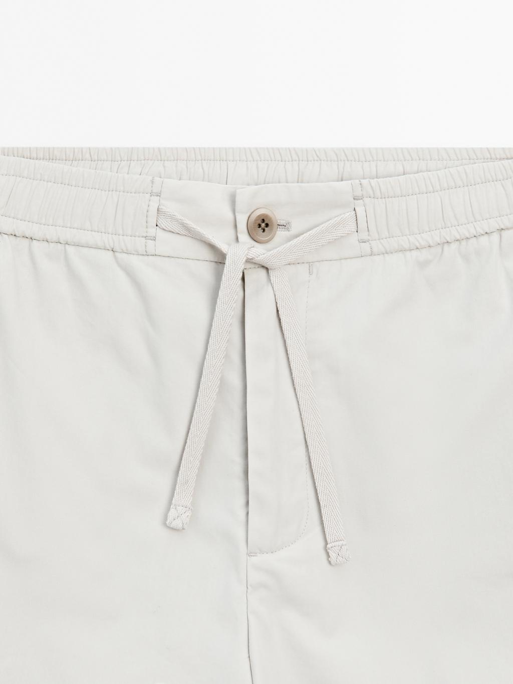 Jogger-fit poplin Bermuda shorts