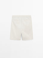 Jogger-fit poplin Bermuda shorts