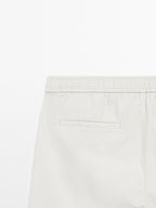 Jogger-fit poplin Bermuda shorts