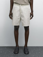 Jogger-fit poplin Bermuda shorts