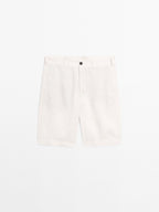 100% linen Bermuda shorts