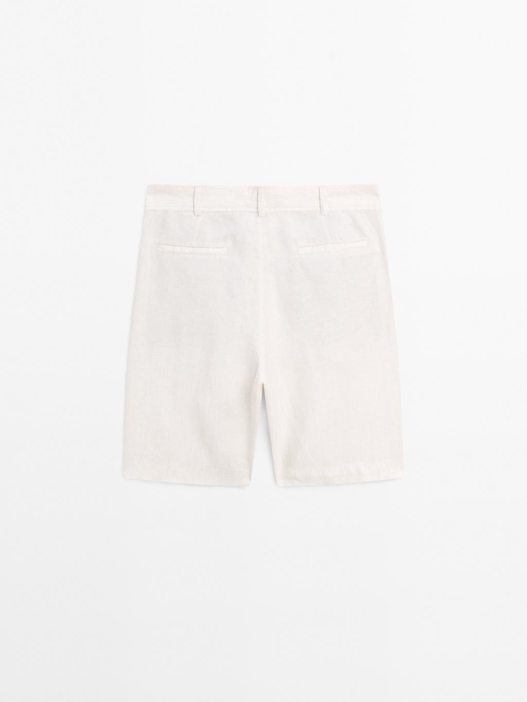 100% linen Bermuda shorts