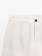 100% linen Bermuda shorts