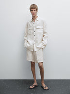 100% linen Bermuda shorts