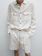 100% linen Bermuda shorts