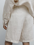 100% linen Bermuda shorts