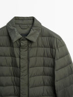 Water-repellent ultra lightweight down blend jacket